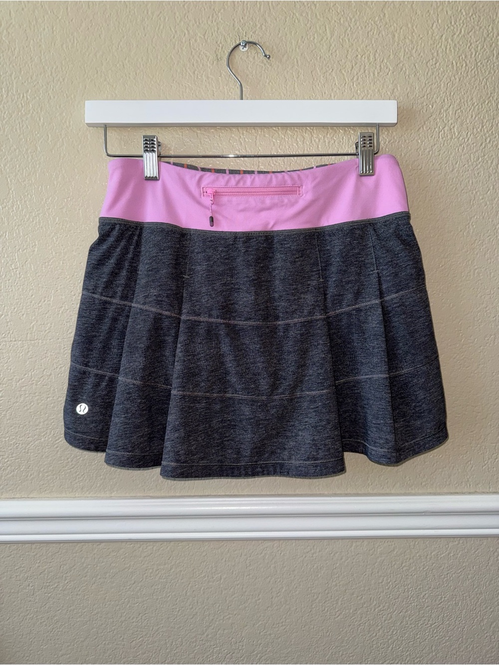 Lululemon Pace Rival Skirt II *4-way Stretch Heathered Grey Pink 4